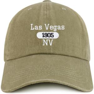 image:imageTrendy Apparel Shop Las Vegas Est1905 Embroidered Pigment Dyed Cotton Baseball CapKhaki