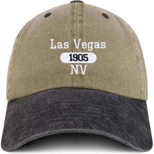image:imageTrendy Apparel Shop Las Vegas Est1905 Embroidered Pigment Dyed Cotton Baseball CapKhaki Black