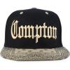 image:imageTrendy Apparel Shop Compton Old English Font Embroidered Bandana Flatbill CapBlack Khaki