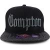 image:imageTrendy Apparel Shop Compton Old English Font Embroidered Bandana Flatbill CapCharcoal