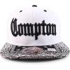 image:imageTrendy Apparel Shop Compton Old English Font Embroidered Bandana Flatbill CapWhite Black
