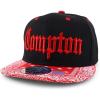 image:imageTrendy Apparel Shop Compton Old English Font Embroidered Bandana Flatbill CapRed