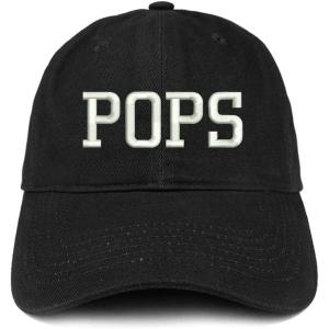image:imageTrendy Apparel Shop POPS Embroidered Soft Crown 100 Brushed Cotton CapBlack