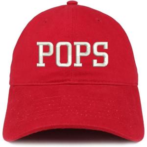 image:imageTrendy Apparel Shop POPS Embroidered Soft Crown 100 Brushed Cotton CapRed