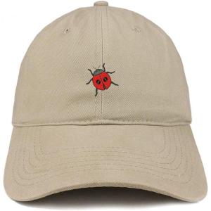 image:imageTrendy Apparel Shop Ladybug Embroidered Cotton Unstructured Dad HatKhaki