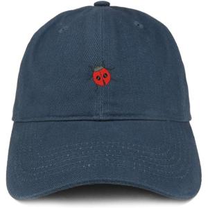 image:imageTrendy Apparel Shop Ladybug Embroidered Cotton Unstructured Dad HatNavy
