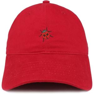 image:imageTrendy Apparel Shop Ladybug Embroidered Cotton Unstructured Dad HatRed