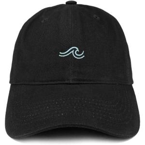 image:imageTrendy Apparel Shop The Wave Embroidered 100 Cotton Adjustable Cap Dad HatBlack