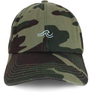 image:imageTrendy Apparel Shop The Wave Embroidered 100 Cotton Adjustable Cap Dad HatCamo