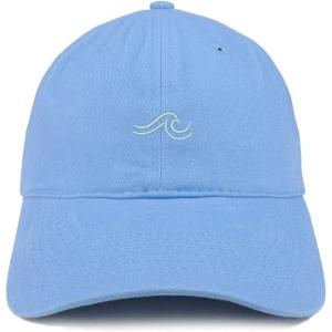 image:imageTrendy Apparel Shop The Wave Embroidered 100 Cotton Adjustable Cap Dad HatCarolina Blue