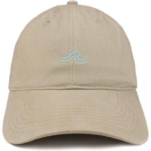 image:imageTrendy Apparel Shop The Wave Embroidered 100 Cotton Adjustable Cap Dad HatKhaki