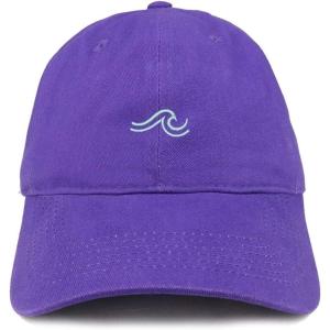image:imageTrendy Apparel Shop The Wave Embroidered 100 Cotton Adjustable Cap Dad HatPurple