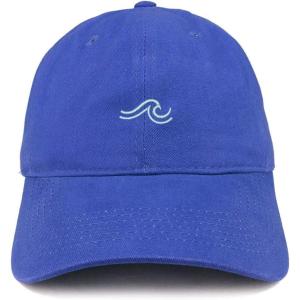 image:imageTrendy Apparel Shop The Wave Embroidered 100 Cotton Adjustable Cap Dad HatRoyal