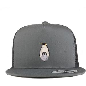 image:imageTrendy Apparel Shop Penguin Patch 5 Panel Flatbill Trucker CapCharcoal