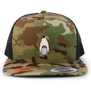 image:imageTrendy Apparel Shop Penguin Patch 5 Panel Flatbill Trucker CapMulticam Black