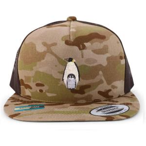 image:imageTrendy Apparel Shop Penguin Patch 5 Panel Flatbill Trucker CapMulticam Brown