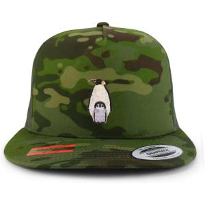 image:imageTrendy Apparel Shop Penguin Patch 5 Panel Flatbill Trucker CapMulticam Green