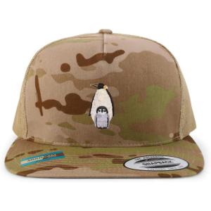 image:imageTrendy Apparel Shop Penguin Patch 5 Panel Flatbill Trucker CapMulticam Tan