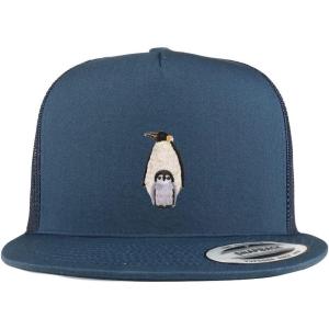 image:imageTrendy Apparel Shop Penguin Patch 5 Panel Flatbill Trucker CapNavy