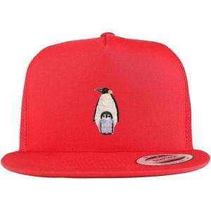 image:imageTrendy Apparel Shop Penguin Patch 5 Panel Flatbill Trucker CapRed