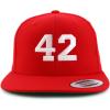 image:imageTrendy Apparel Shop Number 42 White Thread Embroidered Flat Bill Snapback Baseball CapRed