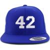 image:imageTrendy Apparel Shop Number 42 White Thread Embroidered Flat Bill Snapback Baseball CapRoyal