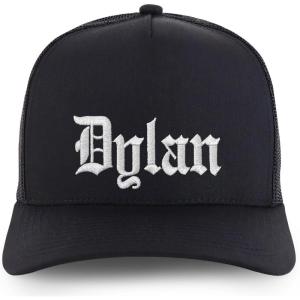 image:imageTrendy Apparel Shop Mens Name Embroidered Structured 5 Panel Trucker CapDylan  Black