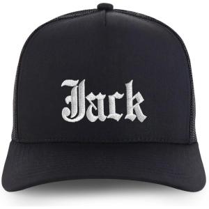 image:imageTrendy Apparel Shop Mens Name Embroidered Structured 5 Panel Trucker CapJack  Black