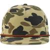 image:imageTrendy Apparel Shop 100 Cotton Camoflauge Unstructured Flatbill Snapback Cap with RopeKhaki
