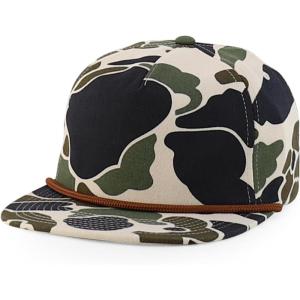 image:imageTrendy Apparel Shop 100 Cotton Camoflauge Unstructured Flatbill Snapback Cap with RopeCream