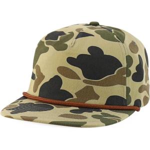 image:imageTrendy Apparel Shop 100 Cotton Camoflauge Unstructured Flatbill Snapback Cap with RopeKhaki