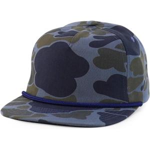 image:imageTrendy Apparel Shop 100 Cotton Camoflauge Unstructured Flatbill Snapback Cap with RopeNavy