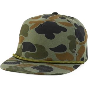 image:imageTrendy Apparel Shop 100 Cotton Camoflauge Unstructured Flatbill Snapback Cap with RopeOlive