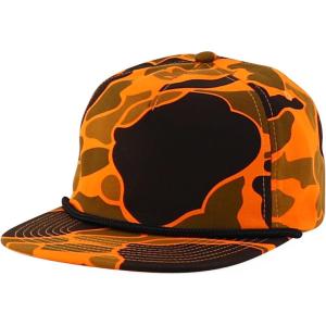 image:imageTrendy Apparel Shop 100 Cotton Camoflauge Unstructured Flatbill Snapback Cap with RopeOrange