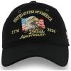 image:imageTrendy Apparel Shop 250th Anniversary USA Adjustable American Baseball CapBlack 2