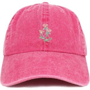 image:imageTrendy Apparel Shop Rose Bundle Patch Pigment Dyed Washed Baseball CapFuchsia