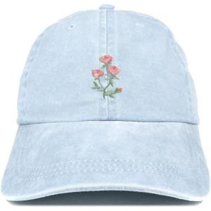 image:imageTrendy Apparel Shop Rose Bundle Patch Pigment Dyed Washed Baseball CapLight Blue
