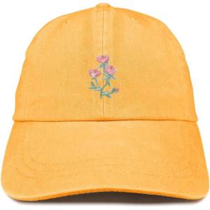 image:imageTrendy Apparel Shop Rose Bundle Patch Pigment Dyed Washed Baseball CapMango