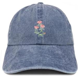 image:imageTrendy Apparel Shop Rose Bundle Patch Pigment Dyed Washed Baseball CapNavy