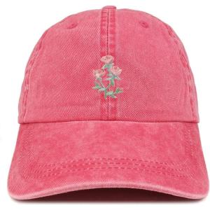 image:imageTrendy Apparel Shop Rose Bundle Patch Pigment Dyed Washed Baseball CapRed