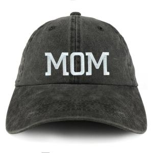 image:imageTrendy Apparel Shop Mom Embroidered Pigment Dyed Unstructured CapBlack
