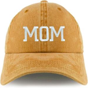 image:imageTrendy Apparel Shop Mom Embroidered Pigment Dyed Unstructured CapGold