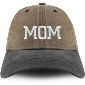 image:imageTrendy Apparel Shop Mom Embroidered Pigment Dyed Unstructured CapKhaki Black