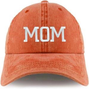 image:imageTrendy Apparel Shop Mom Embroidered Pigment Dyed Unstructured CapOrange
