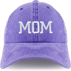 image:imageTrendy Apparel Shop Mom Embroidered Pigment Dyed Unstructured CapPurple