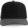 image:imageTrendy Apparel Shop 5 Panel Cotton and Suede Combo Snapback Baseball CapBlack Grey 1