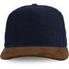 image:imageTrendy Apparel Shop 5 Panel Cotton and Suede Combo Snapback Baseball CapDark Denim Brown 1