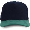 image:imageTrendy Apparel Shop 5 Panel Cotton and Suede Combo Snapback Baseball CapDark Denim Green 1