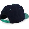 image:imageTrendy Apparel Shop 5 Panel Cotton and Suede Combo Snapback Baseball CapDark Denim Green 1