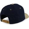 image:imageTrendy Apparel Shop 5 Panel Cotton and Suede Combo Snapback Baseball CapDark Denim Khaki 1